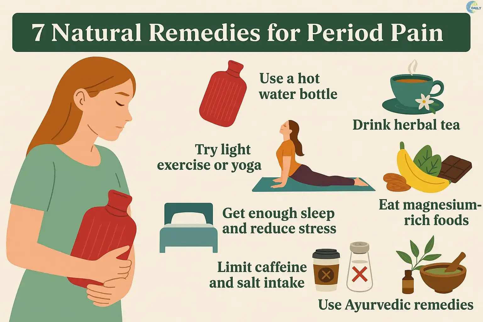 Menstrual pain relief home remedies in the USA.