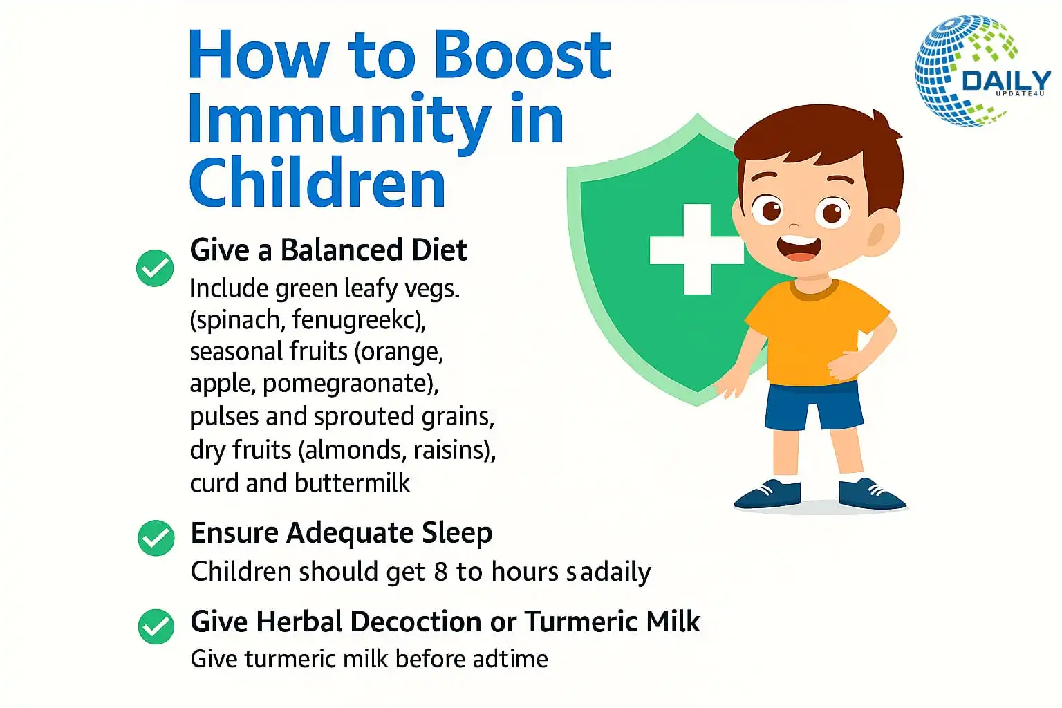 How to increase immunity in a child naturally.